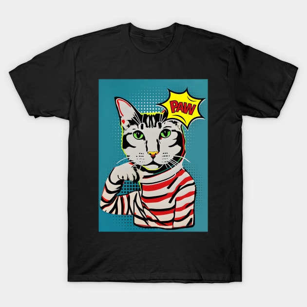 Pop Art Cat inspired by Andy Warhol T-Shirt by PetODesigns